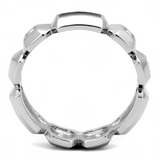 TK3281 - Stainless Steel Ring High polished (no plating) Men Top Grade Crystal Clear