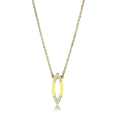 TK3285 - Stainless Steel Necklace IP Gold(Ion Plating) Women Top Grade Crystal Clear