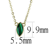 TK3286 - Stainless Steel Necklace IP Gold(Ion Plating) Women Synthetic Emerald