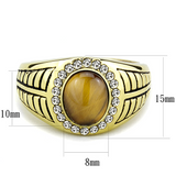 TK3293 - Stainless Steel Ring IP Gold(Ion Plating) Men Synthetic Topaz