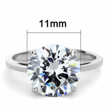 TK3428 - Stainless Steel Ring High polished (no plating) Women AAA Grade CZ Clear