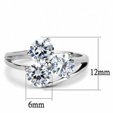 TK3430 - Stainless Steel Ring High polished (no plating) Women AAA Grade CZ Clear