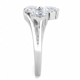 TK3430 - Stainless Steel Ring High polished (no plating) Women AAA Grade CZ Clear