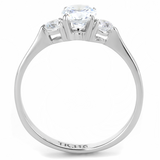 TK3431 - Stainless Steel Ring High polished (no plating) Women AAA Grade CZ Clear