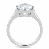 TK3432 - Stainless Steel Ring High polished (no plating) Women AAA Grade CZ Clear