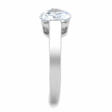 TK3432 - Stainless Steel Ring High polished (no plating) Women AAA Grade CZ Clear