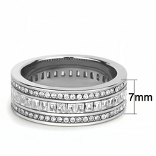 TK3435 - Stainless Steel Ring High polished (no plating) Women AAA Grade CZ Clear