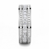 TK3435 - Stainless Steel Ring High polished (no plating) Women AAA Grade CZ Clear