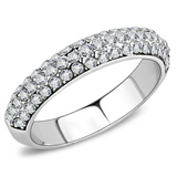 TK3437 - Stainless Steel Ring High polished (no plating) Women Top Grade Crystal Clear