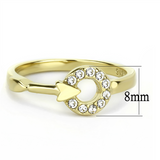 TK3439 - Stainless Steel Ring IP Gold(Ion Plating) Women Top Grade Crystal Clear