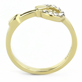 TK3439 - Stainless Steel Ring IP Gold(Ion Plating) Women Top Grade Crystal Clear