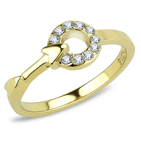 TK3439 - Stainless Steel Ring IP Gold(Ion Plating) Women Top Grade Crystal Clear