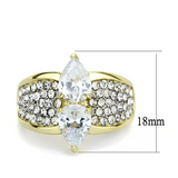 TK3442 - Stainless Steel Ring Two-Tone IP Gold (Ion Plating) Women AAA Grade CZ Clear