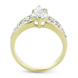 TK3442 - Stainless Steel Ring Two-Tone IP Gold (Ion Plating) Women AAA Grade CZ Clear