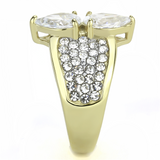 TK3442 - Stainless Steel Ring Two-Tone IP Gold (Ion Plating) Women AAA Grade CZ Clear