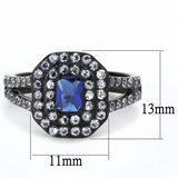 TK3449 - Stainless Steel Ring IP Black(Ion Plating) Women Synthetic Montana