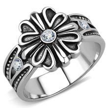 TK3462 - Stainless Steel Ring High polished (no plating) Unisex Top Grade Crystal Clear