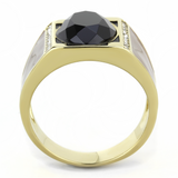 TK3465 - Stainless Steel Ring IP Gold(Ion Plating) Men Synthetic Jet