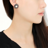 TK3484 - Stainless Steel Earrings IP Black(Ion Plating) Women Synthetic White