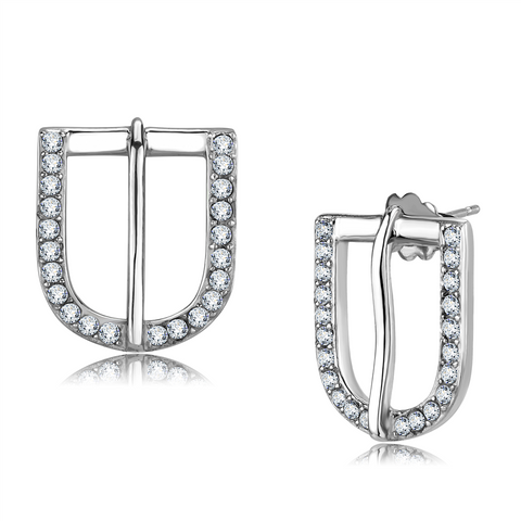 TK3489 - Stainless Steel Earrings High polished (no plating) Women Top Grade Crystal Clear
