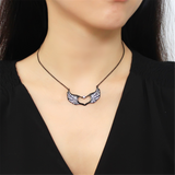 TK3496 - Stainless Steel Necklace IP Black(Ion Plating) Women Top Grade Crystal Clear