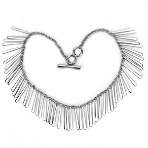 TK3499 - High polished (no plating) Stainless Steel Necklace with No Stone