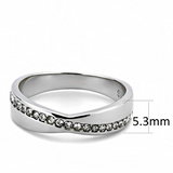 TK3501 - Stainless Steel Ring High polished (no plating) Women Top Grade Crystal Clear