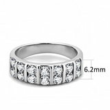 TK3504 - Stainless Steel Ring High polished (no plating) Women AAA Grade CZ Clear