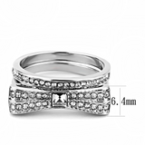 TK3506 - Stainless Steel Ring High polished (no plating) Women Top Grade Crystal Clear