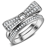 TK3506 - Stainless Steel Ring High polished (no plating) Women Top Grade Crystal Clear