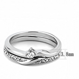 TK3508 - Stainless Steel Ring High polished (no plating) Women AAA Grade CZ Clear