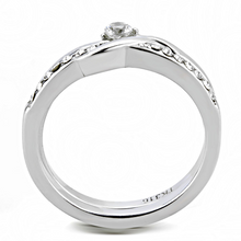TK3508 - Stainless Steel Ring High polished (no plating) Women AAA Grade CZ Clear