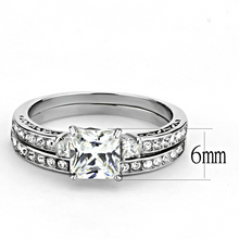 TK3510 - Stainless Steel Ring High polished (no plating) Women AAA Grade CZ Clear