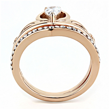 TK3518 - Stainless Steel Ring IP Rose Gold(Ion Plating) Women AAA Grade CZ Clear