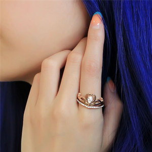 TK3518 - Stainless Steel Ring IP Rose Gold(Ion Plating) Women AAA Grade CZ Clear