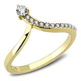 TK3524 - Stainless Steel Ring IP Gold(Ion Plating) Women AAA Grade CZ Clear