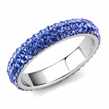 TK3539 - Stainless Steel Ring High polished (no plating) Women Top Grade Crystal Sapphire