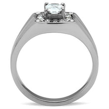TK353 - Stainless Steel Ring High polished (no plating) Men AAA Grade CZ Clear