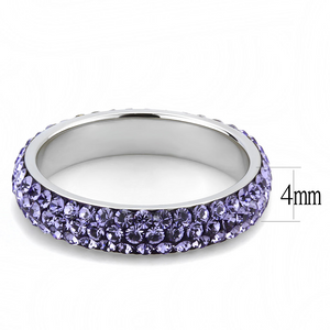 TK3540 - Stainless Steel Ring High polished (no plating) Women Top Grade Crystal Tanzanite