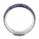 TK3540 - Stainless Steel Ring High polished (no plating) Women Top Grade Crystal Tanzanite