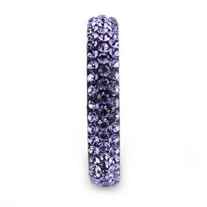 TK3540 - Stainless Steel Ring High polished (no plating) Women Top Grade Crystal Tanzanite
