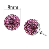 TK3553 - High polished (no plating) Stainless Steel Earrings with Top Grade Crystal  in Rose