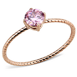 TK3558 - Stainless Steel Ring IP Rose Gold(Ion Plating) Women AAA Grade CZ Rose