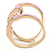 TK3561 - Stainless Steel Ring IP Rose Gold(Ion Plating) Women Top Grade Crystal Light Rose