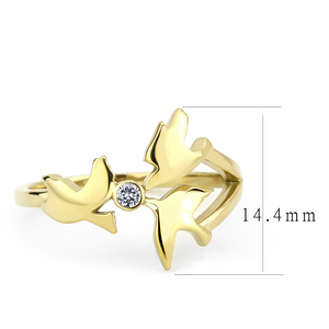 TK3573 - Stainless Steel Ring IP Gold(Ion Plating) Women AAA Grade CZ Clear