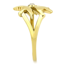 TK3573 - Stainless Steel Ring IP Gold(Ion Plating) Women AAA Grade CZ Clear