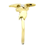 TK3573 - Stainless Steel Ring IP Gold(Ion Plating) Women AAA Grade CZ Clear