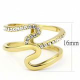 TK3574 - Stainless Steel Ring IP Gold(Ion Plating) Women Top Grade Crystal Clear