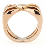 TK3575 - IP Rose Gold(Ion Plating) Stainless Steel Ring with No Stone