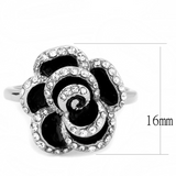 TK3577 - Stainless Steel Ring No Plating Women Top Grade Crystal Clear